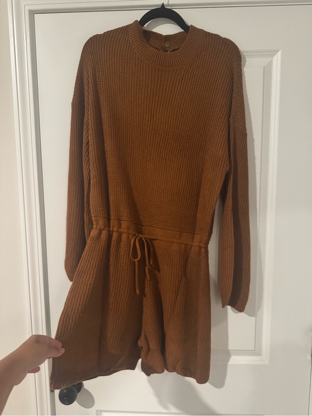 Women’s Cozy Knit Sweater Romper - Brown